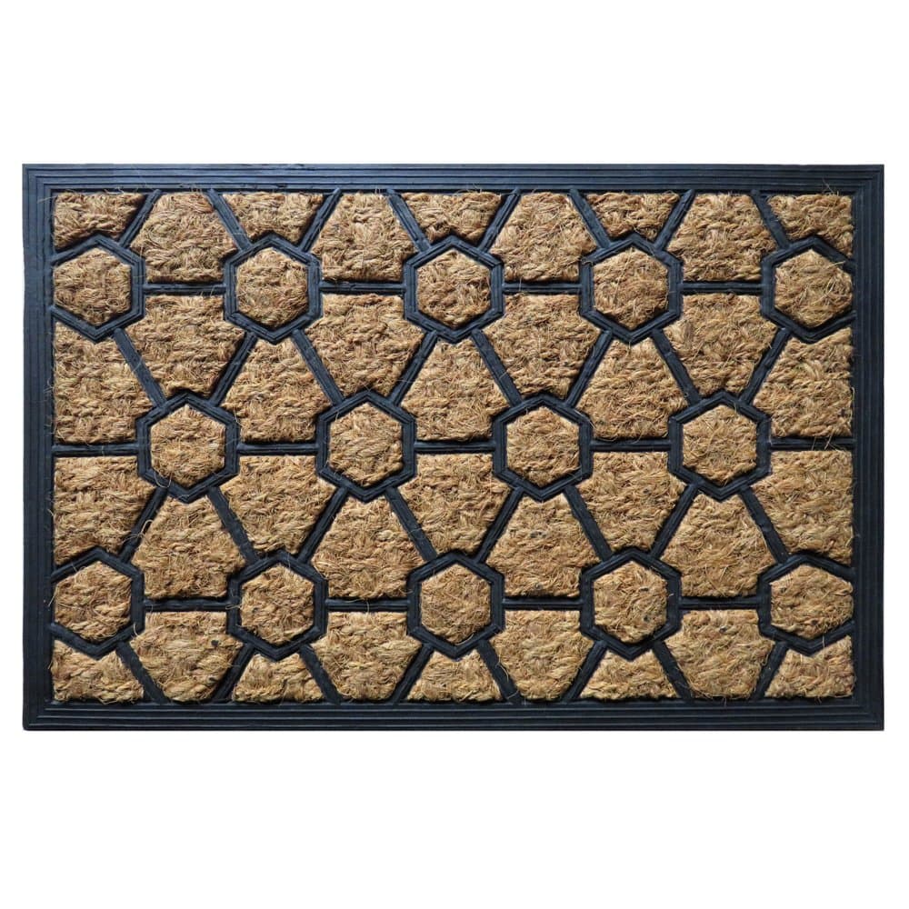 atmah Pebbles Pattern Coir Doormat, Size 40cm x 60cm