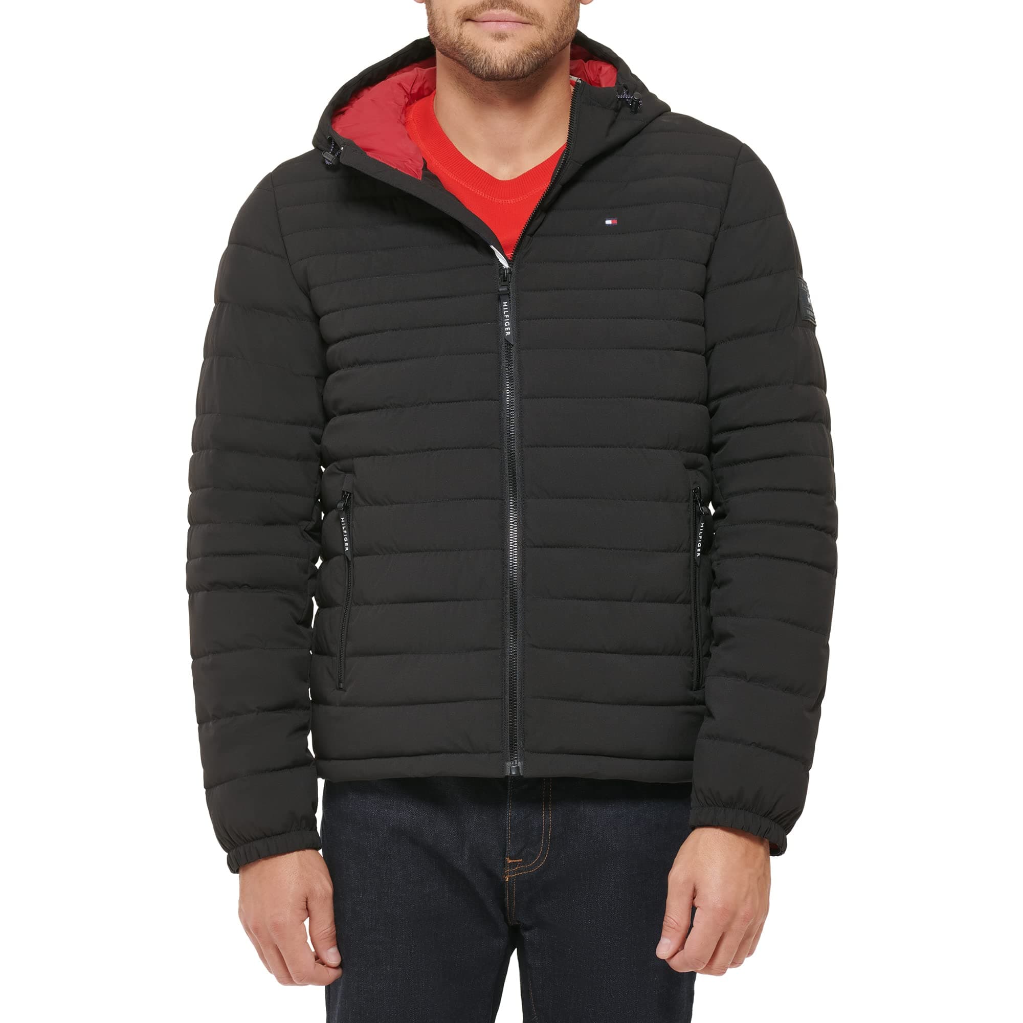 Tommy Hilfiger Men's Stretch Poly Hooded Packable Jacket
