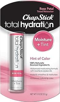 ChapStickTotal Hydration Moisture + Tint Rose Petal Tinted Lip Balm Tube, Tinted Moisturizer - 0.12 Oz