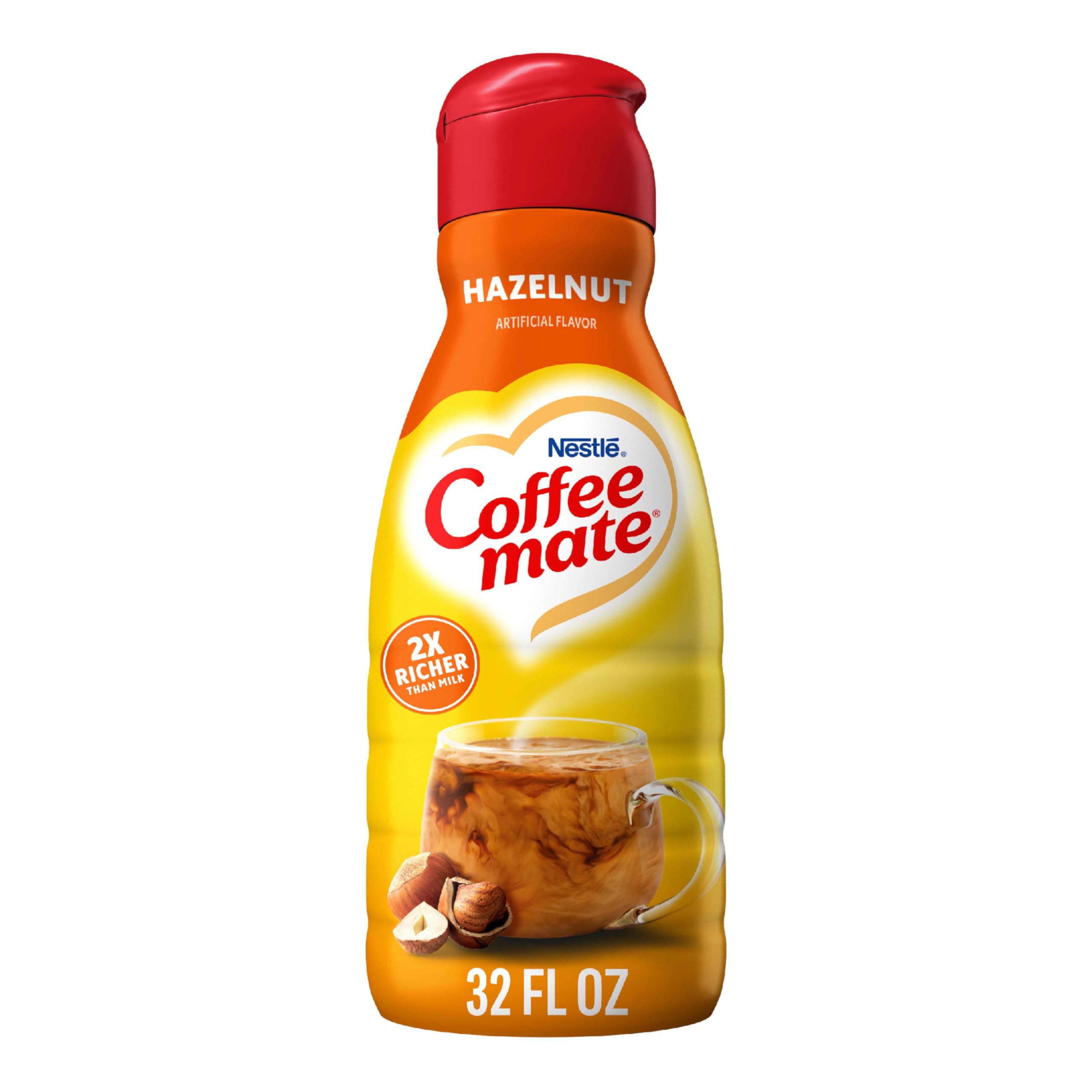 Coffee-Mate, Liquid Coffee Creamer, Hazelnut, Quart, 946g