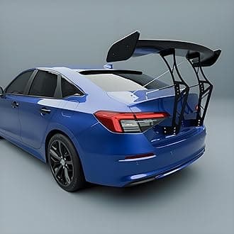 Universal 55Inch GT Racing Spoiler Chassis Mount Big Wing Trunk Mounted Adjustable GT Spoiler Metal Support Brackets DeckLid Lip Accessories Fit for Most Sedan