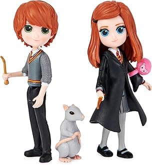 Harry Potter Friends Playset with Ron Weasley and Ginny Weasley Collectible Figures, Toy for Children from 5 Years, Fan Item