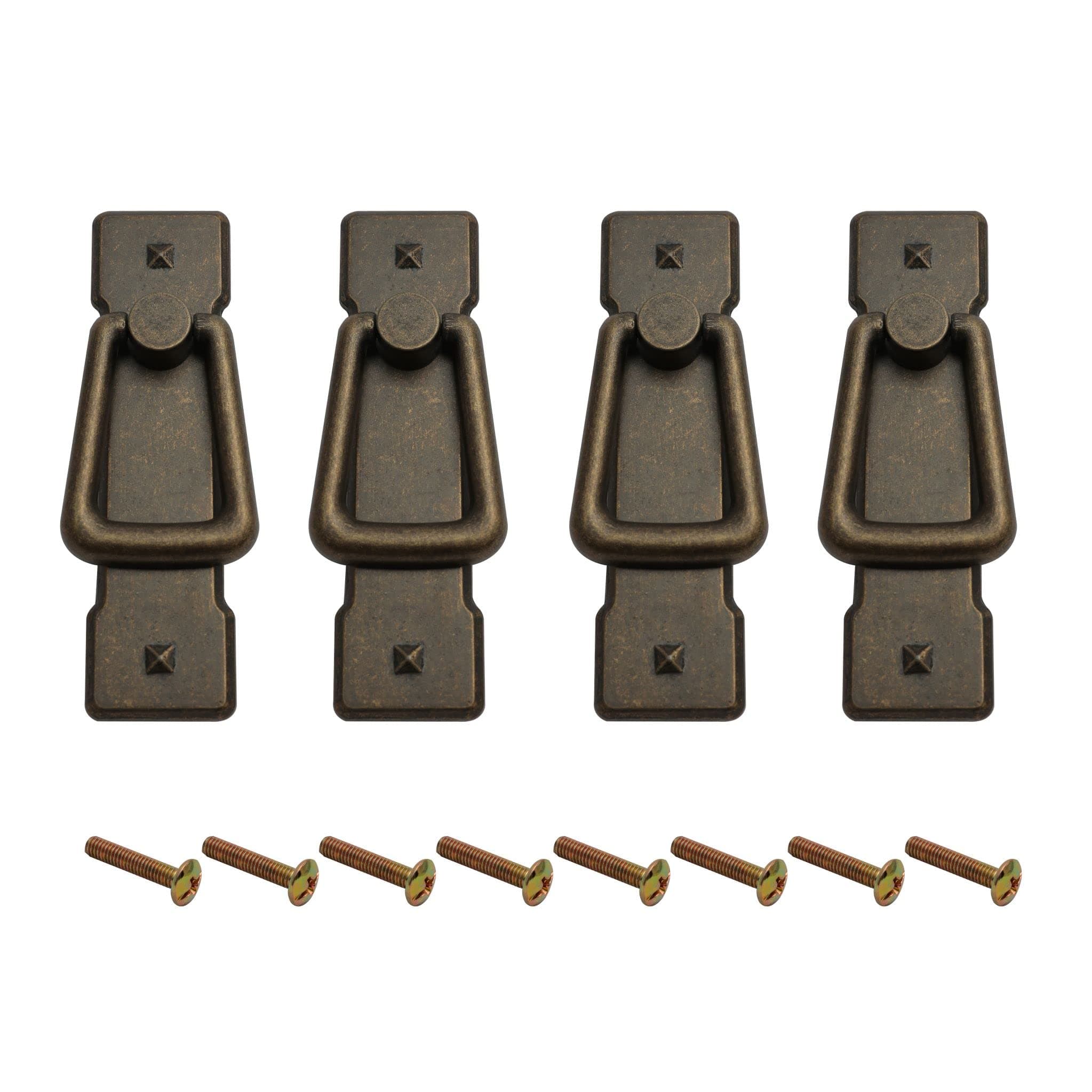 Vintage Drop Handles Antique Bronze Door Ring Pull Handles Kitchen Cabinet Cupboard Chest of Drawer Vintage Bronze Drop Ring Pull Handles (4)