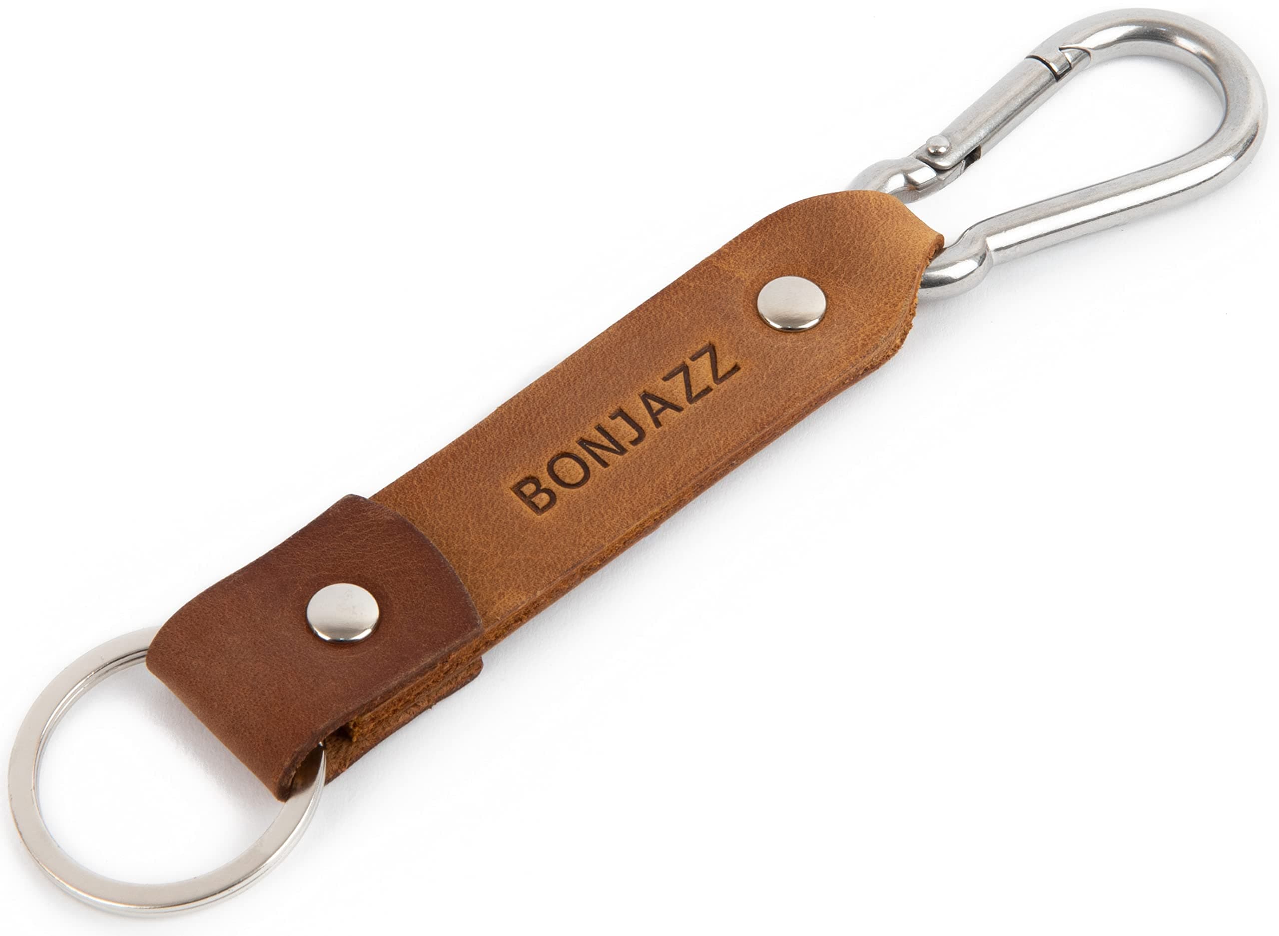 HAPPER STUDIOTan brown leather key chain, custom ring, monogrammed keychain, boyfriend fob carabine holder clip keyring engraved personalised groomsmen gift, Latitude Longitude GPS