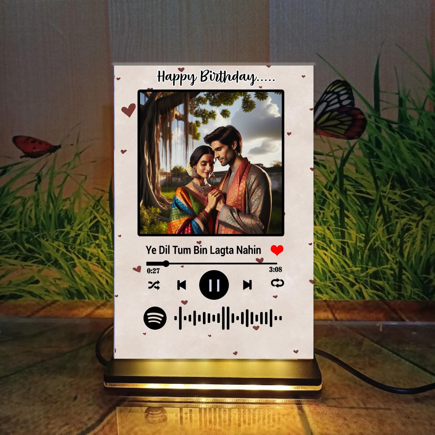 OSMLY Customized Acrylic Led Printed Acrylic Spotify Plaque With Complete Personalisation Of Image And Song Details For Decoration, Anniversary, Valentine Gift, Rakhi Gifts(6 X 8 Inch)