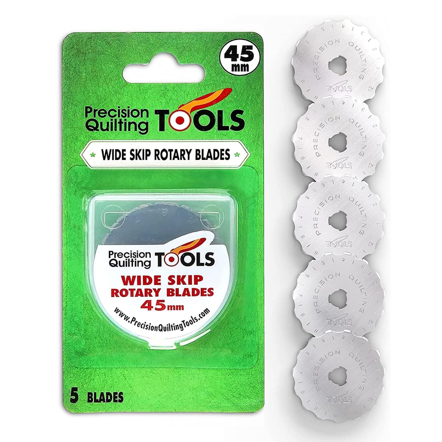 Precision Quilting Tools 45mm Crochet Edge Skip Blades (Pack of 5) Compatible with Cutter! Perfect Wide Skip Blade for Crochet Edge Projects, Fleece, and Scrapbooking!