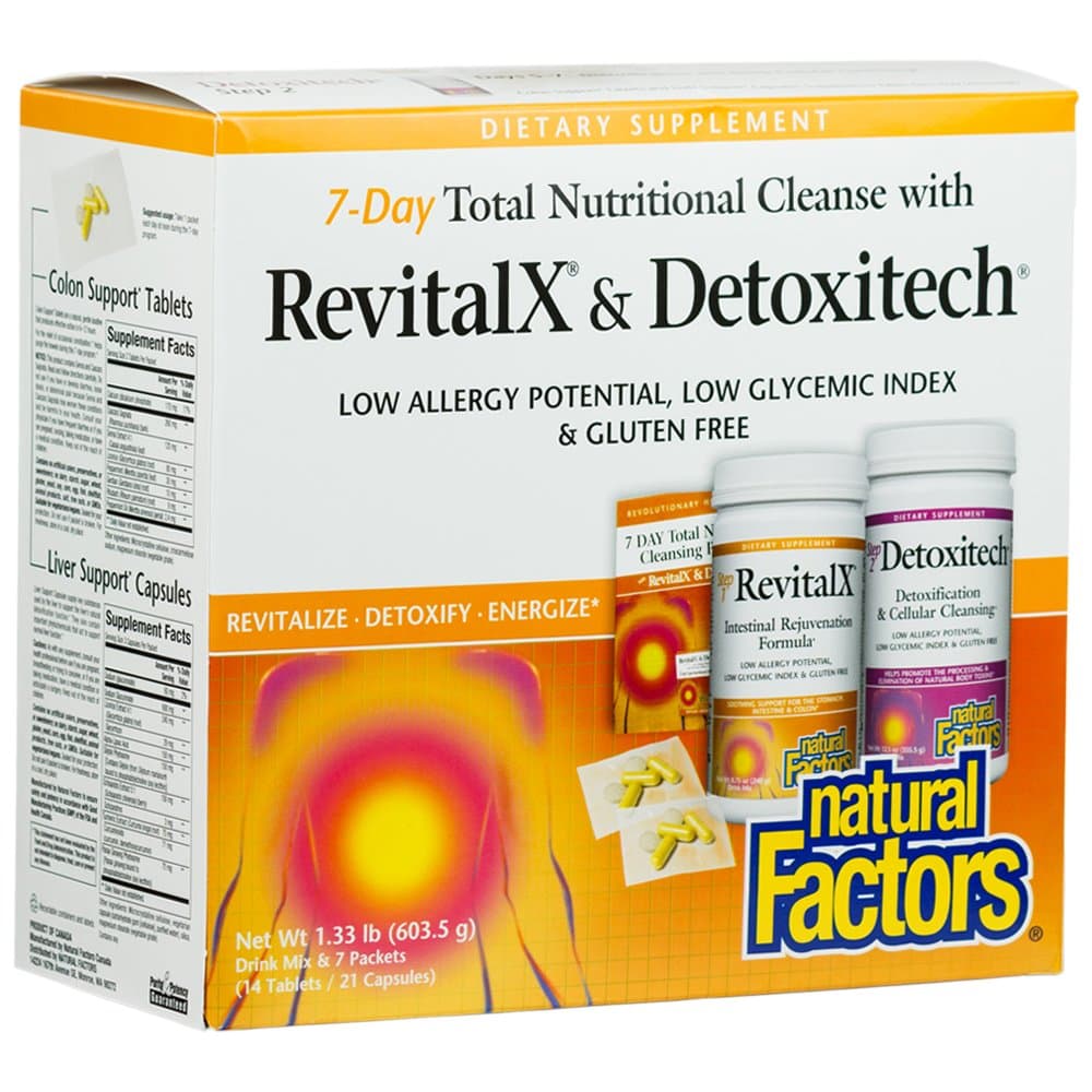 Natural Factors, RevitalX & Detoxitech Bundle, 7-Day Cleansing Program, Digestive Aid for Gastrointestinal Health, 1 lb (14 servings)