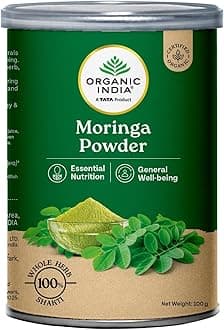 A TATA Product - Organic India Moringa Powder - 100g, Essential Nutrition Superfood, Helps Naturally Boost Energy Levels, Improves Stamina & Vitality, Rich In Vitamins & Minerals