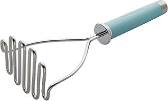 KitchenAid Gourmet Stainless Steel Wire Masher, 10.24-Inch, Aqua Sky