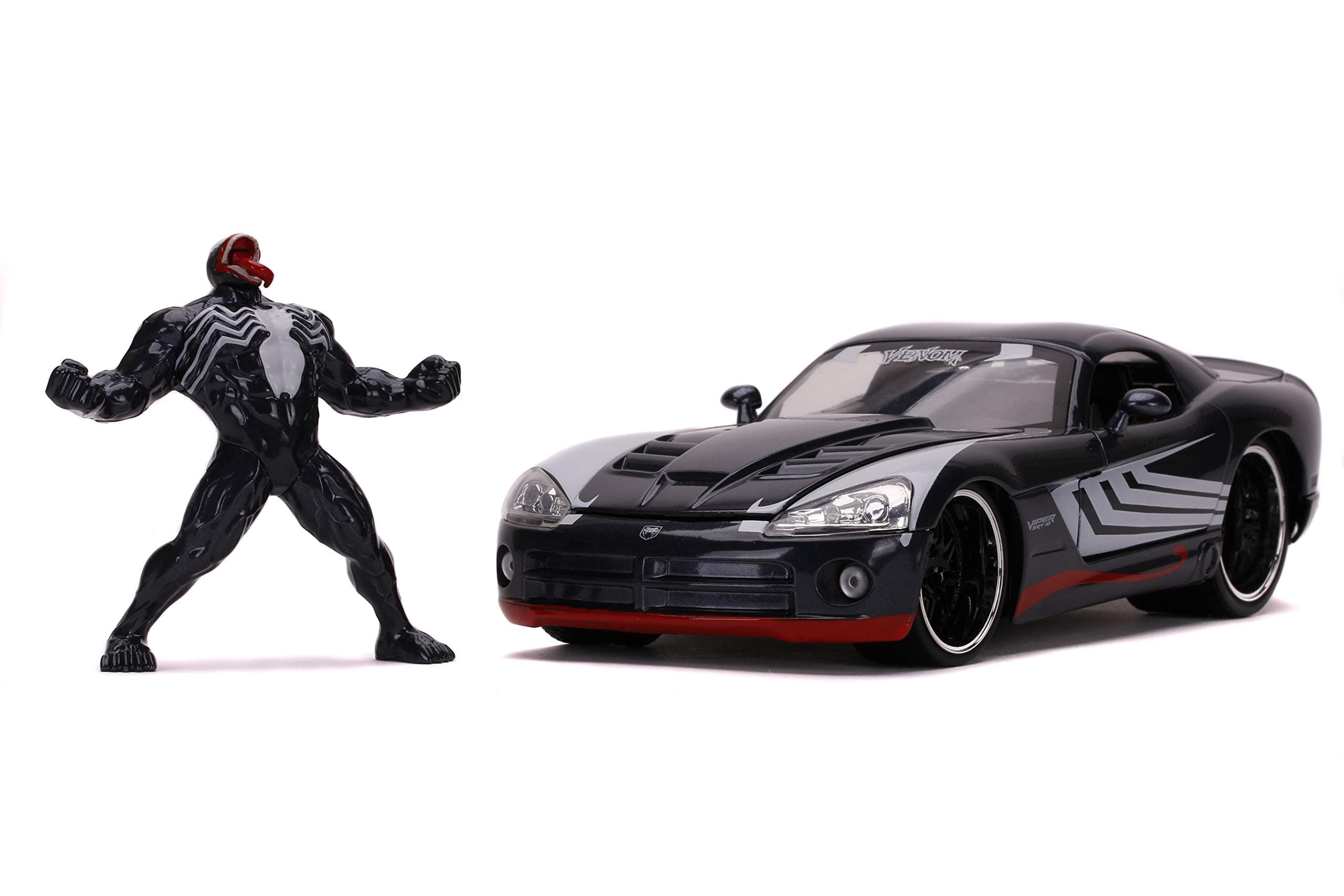 Marvel 1:24 Dodge Viper Die-cast Car with 2.75" Venom Figure, Toys for Kids and Adults