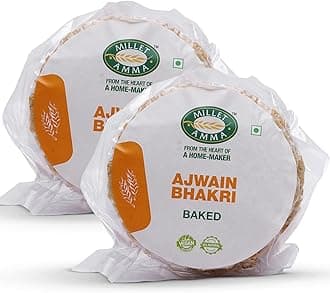 Baked Ajwain Bhakhri - 360 Gms | (Pack of 2 - Each 180 Gms) | Ready to Eat | Best Choice for Snack Time, Parties & Events | Healthy Traditional Gujarati Snacks.