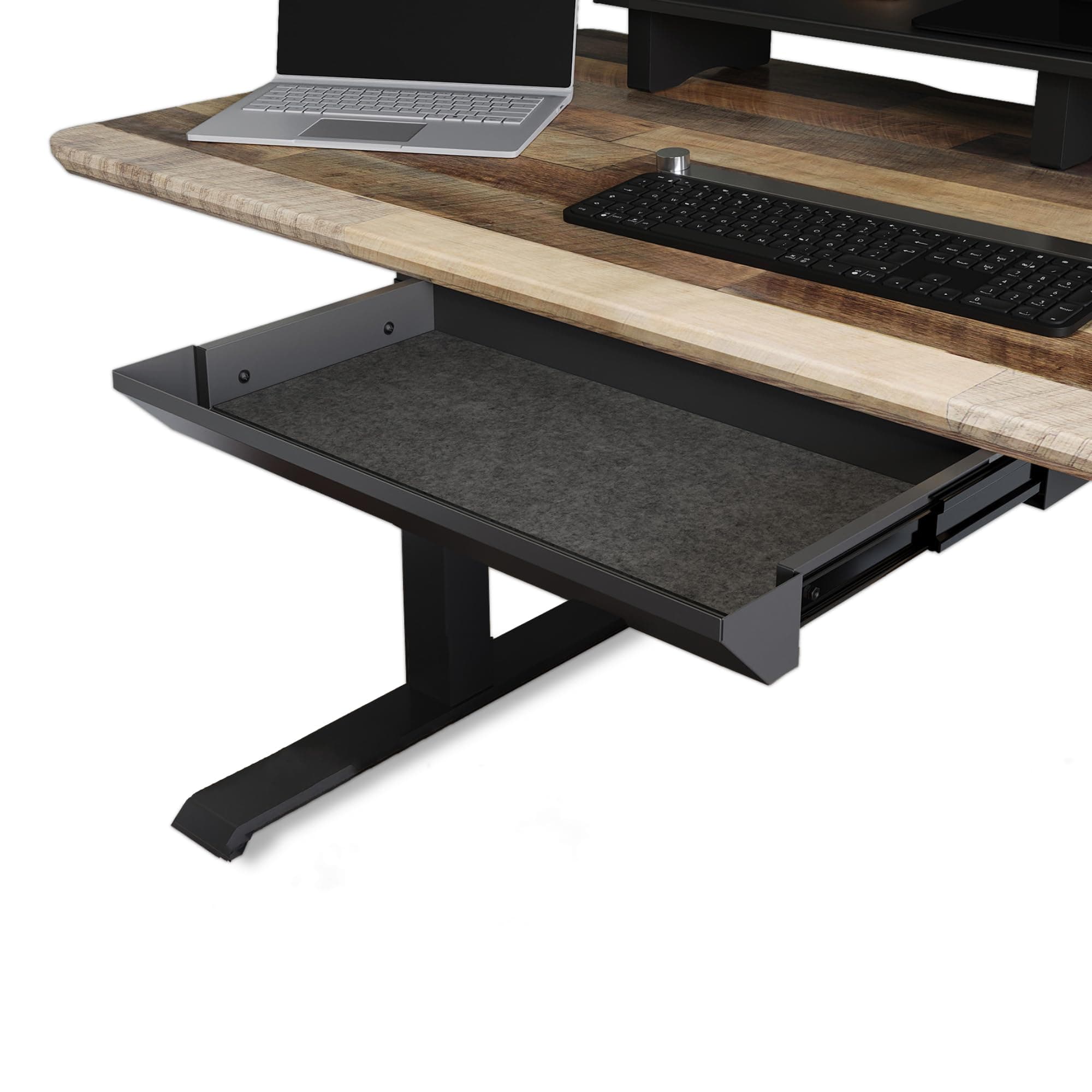 Vari Steel Under Desk Drawer - Slim Undermount Storage Organizer- Standing Desks Attachment- Versatile Placement Options, Efficient Workspace- Office Desk Accessory- (20.25" x 9.5" x 1.75")