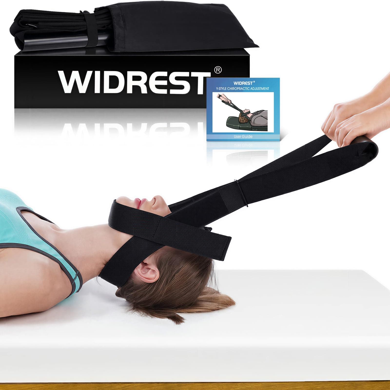 Neck Stretcher Strap, Spine Chiropractic Decompression Tool with Chin Belt, Cervical Neck Traction.