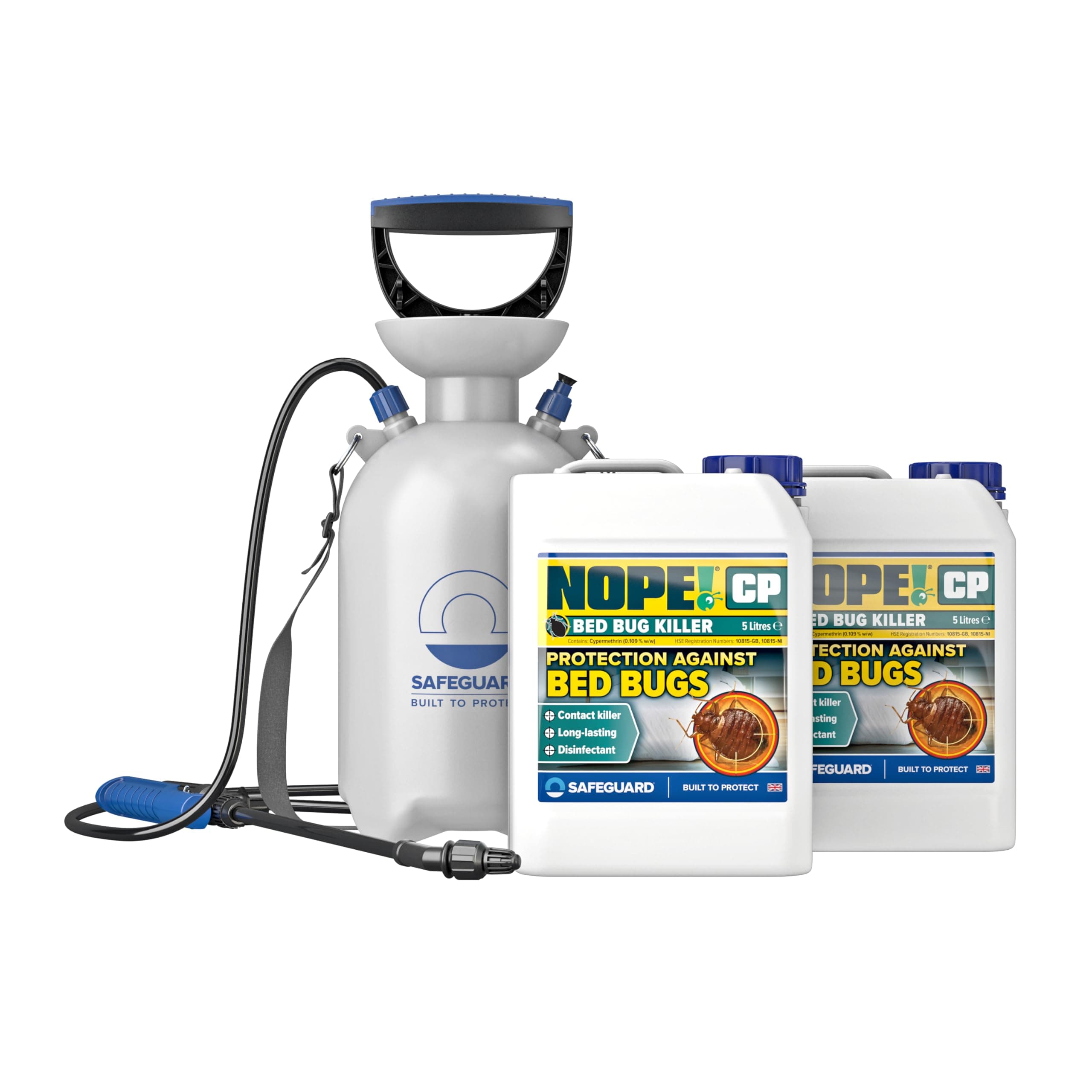 NOPE! CP Bed Bug Killer Spray Treatment (2 x 5 Litre & Sprayer) - Odourless & Non-Staining, Extended Residual Kill up to 3 Months for mattress, bed frames, furniture