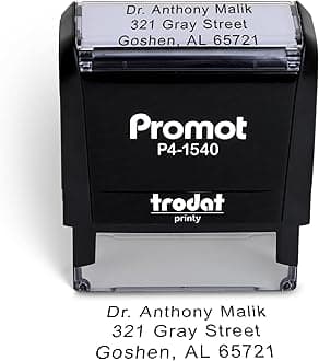 Promot Self Inking Stamp – Custom Text Stamp for Address, Office, or Business Use - Small