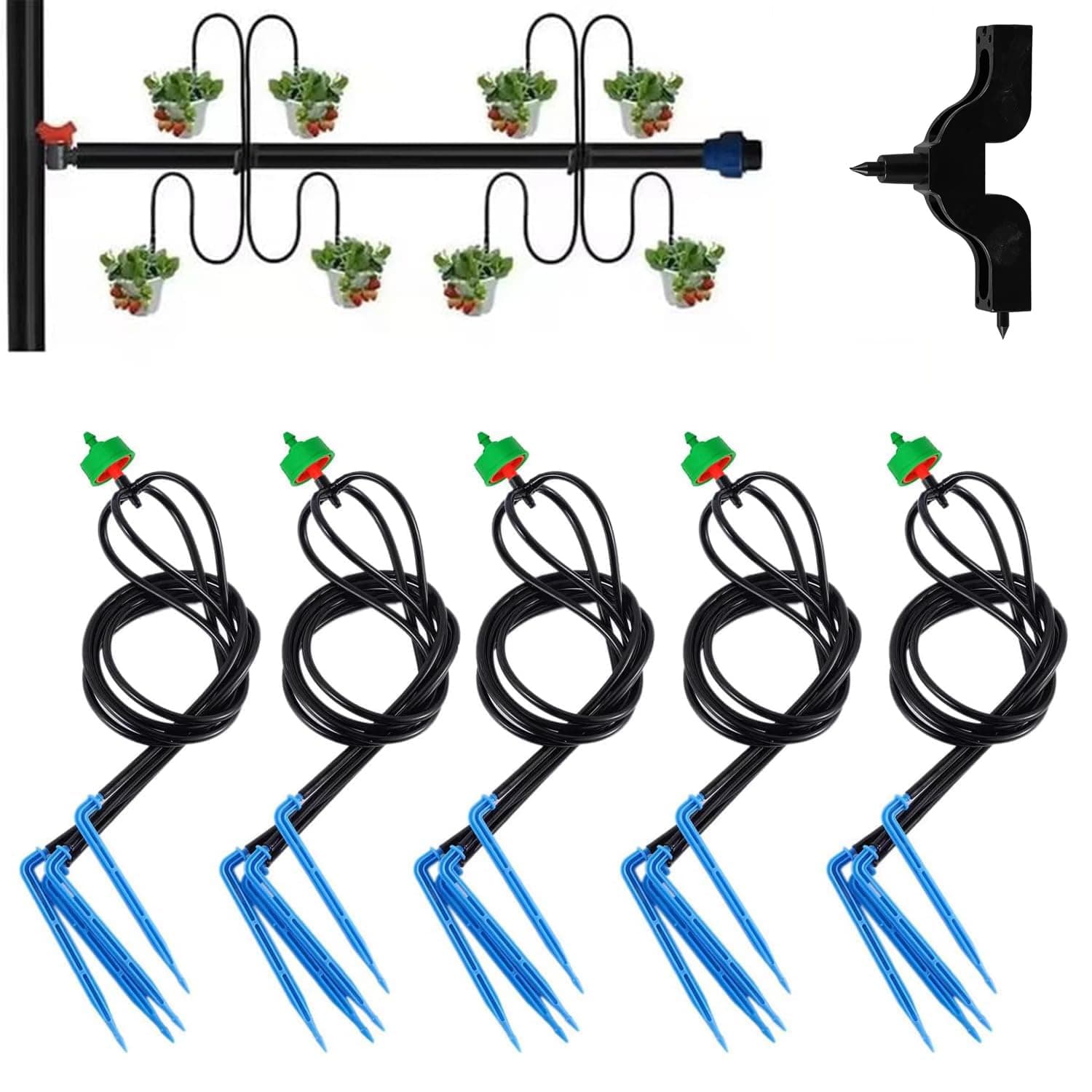 Arrow Drip Irrigation System Emitters Stake Flow Drippers, Garden Self Automatic Watering System, Irrigation Equipment, Self Watering Spikes, Set of 5
