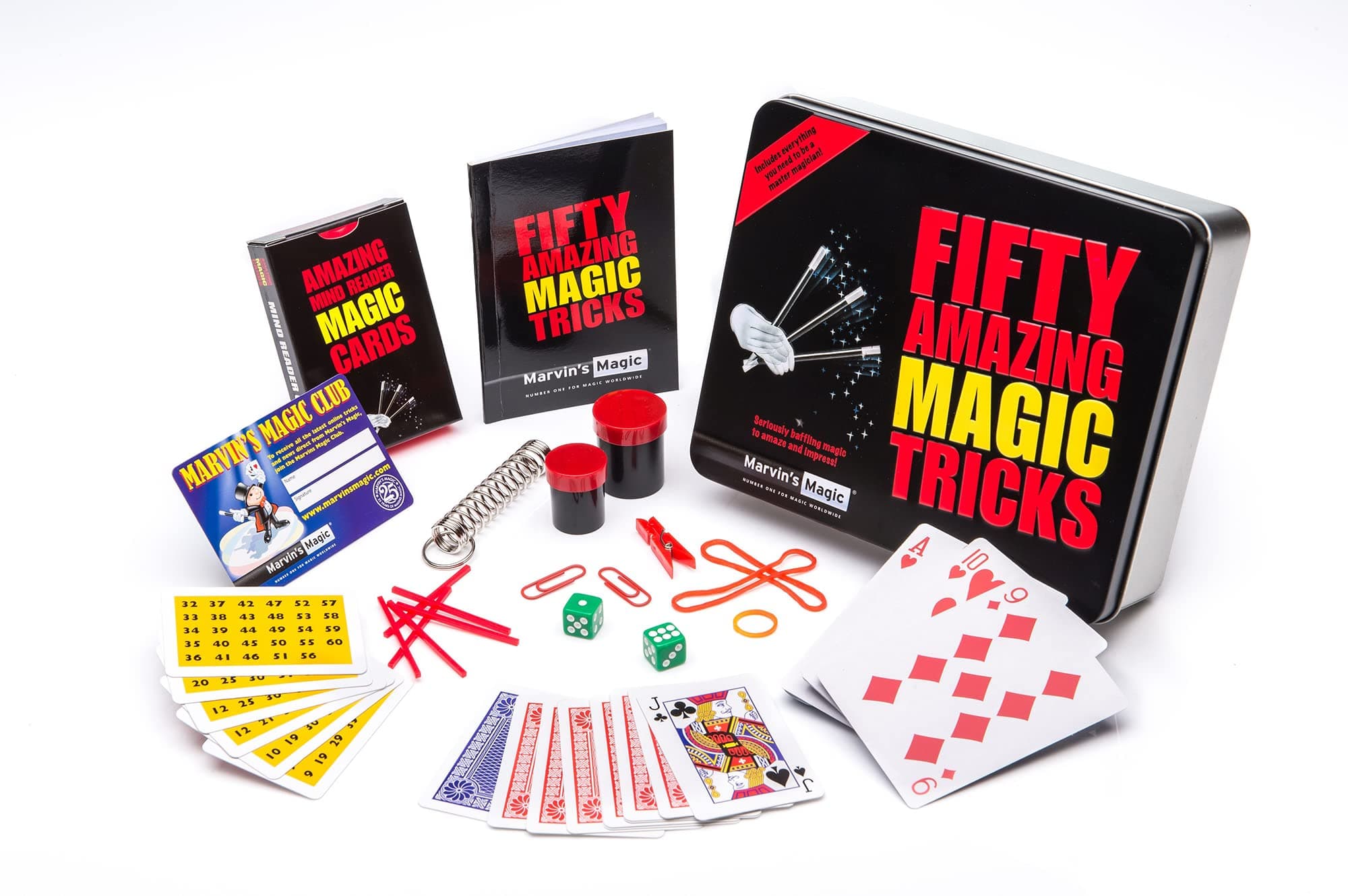 Marvin's Magic - 50 Amazing Magic Tricks | Magic Tricks for Kids | Comes in Gift Set Tin | Includes Classic Card and Coin Tricks, Mind Reading, Levitation + More