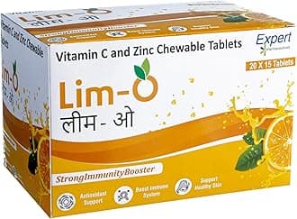Vitamin C(500mg) & Zinc, Chewable Tablets for Immunity Skin – Vegan Formula For Men Women, Orange Flavour (75 Tablets)