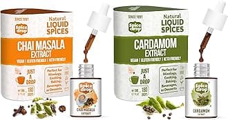 Spice Drop Chai Masala Elaichi Tea Combo | Natural Extract of Cardamom (Elaichi), Tea Masala (Chai Masala) | For Food, Beverages, and Dessert | Flavours 360 Cups Of Tea | 5 ML x 2 Packs