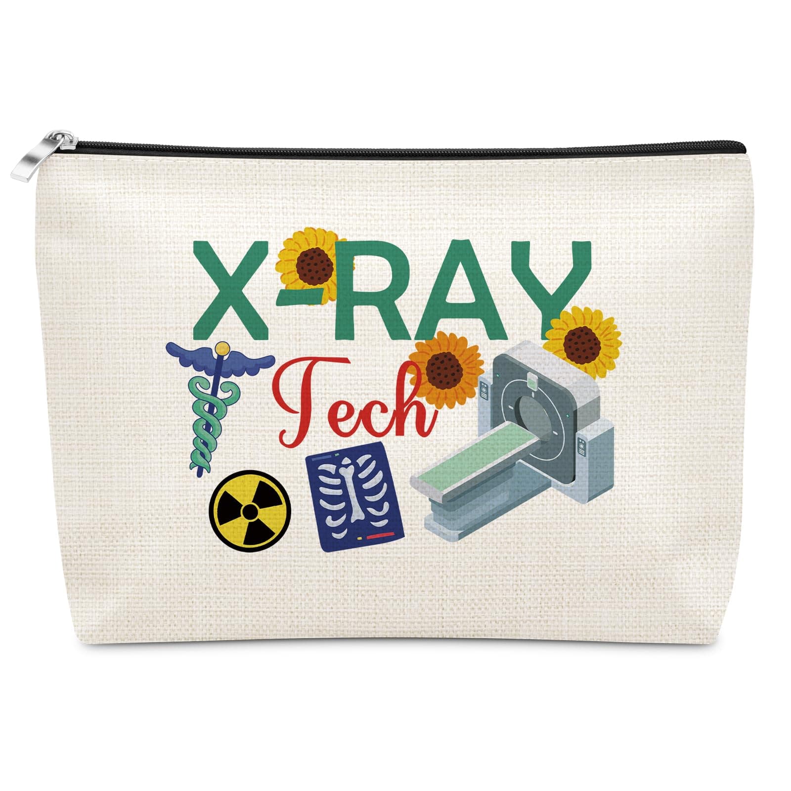 Sazuwu X-Ray Tech Gift Makeup Bag Future Radiology Technician Gifts for Student Graduation Thank You Retirement Christmas Birthday Gifts for Radiographer Radiology Tech Week Gift Cosmetic Bag