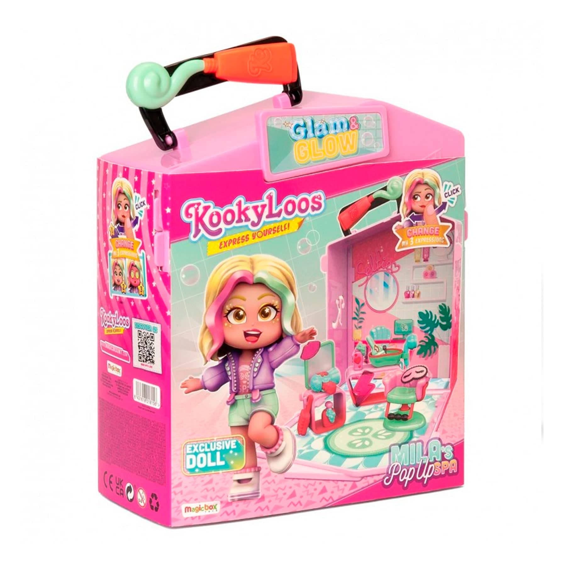 Milaâ€™s Pop-Up Spa â€“ Spa with more than 15 accessories and exclusive doll with 3 funny expressions. Includes exclusive clothes and footwear, beauty accessories, dressing table with mirror