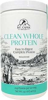 MT. CAPRA SINCE 1928 Clean Whole Protein | Grass-Fed Goat Protein with Whey and Casein Protein, No Bloat, Build and Maintain Muscle, 20 g Protein per Serving, No Sweeteners - 400 Grams