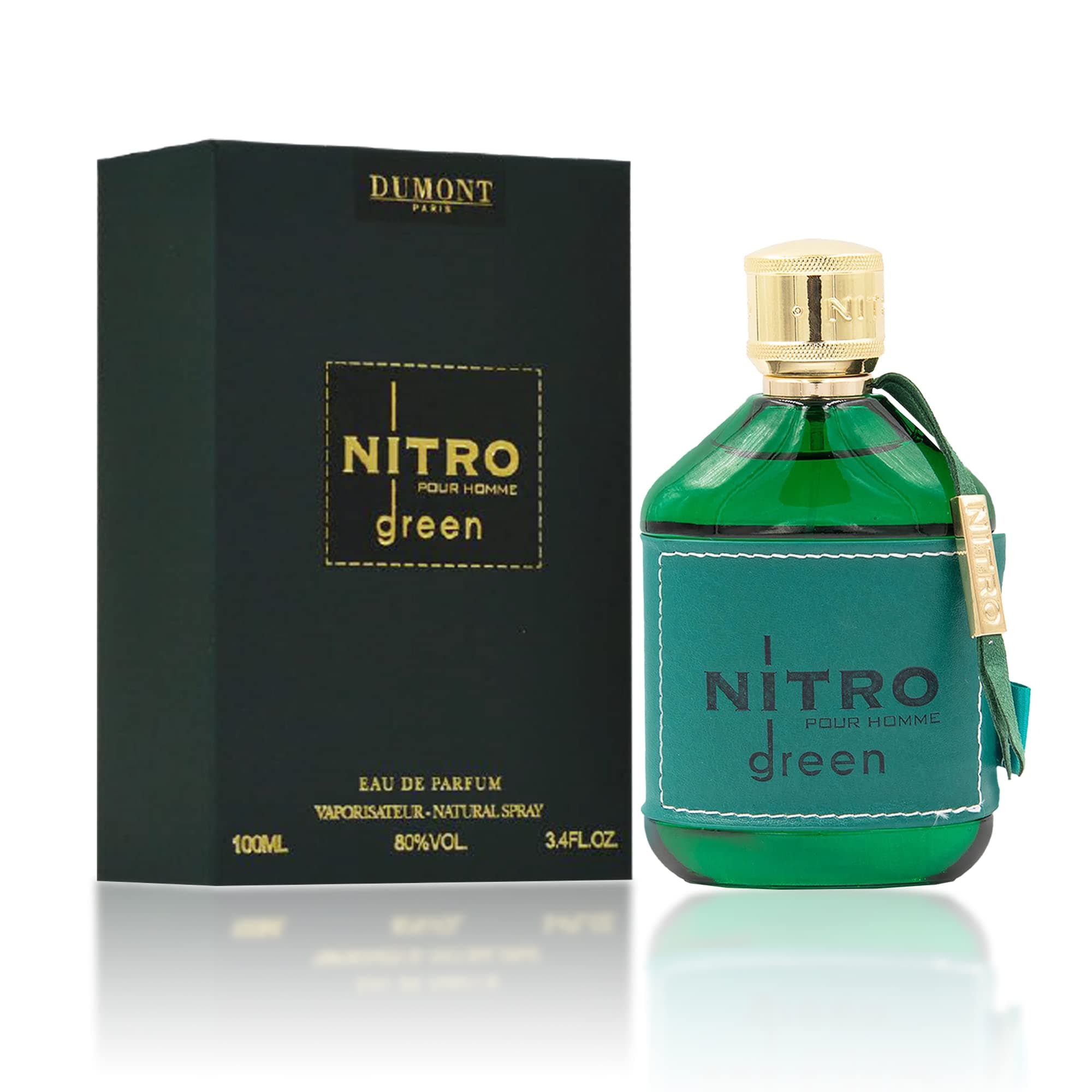 Dumont Nitro Green 3.4 Fl Oz Eau De Parfum for Men – Citrus Fresh Aromatic Fragrance – Luxurious Long Lasting Scent