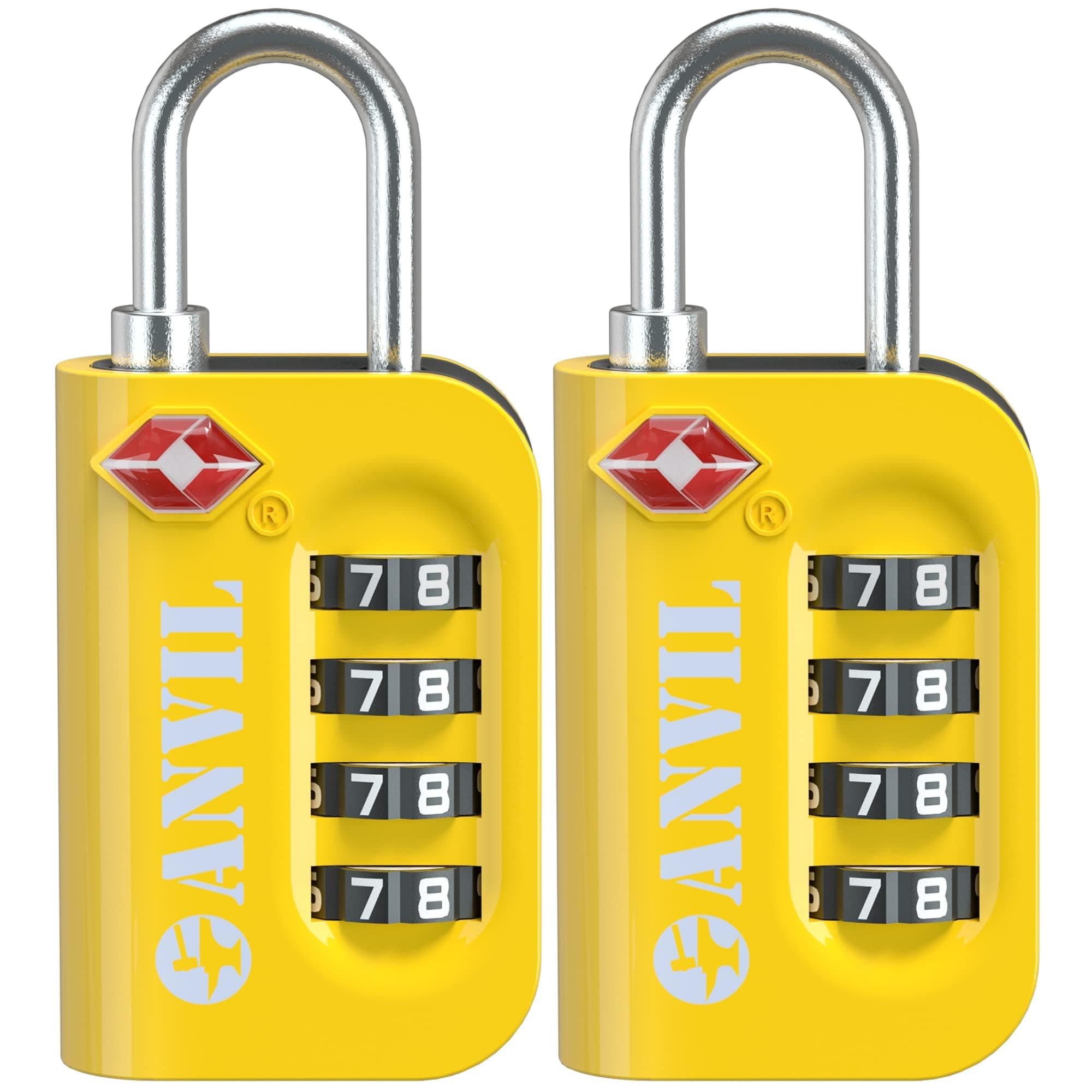 TSA Approved Luggage Lock - 4 Digit Combination, 10,000 Combinations, Easy-Read Password Window, Travel Lock for Suitcases, Backpacks, Gym & Student Lockers, Baggage