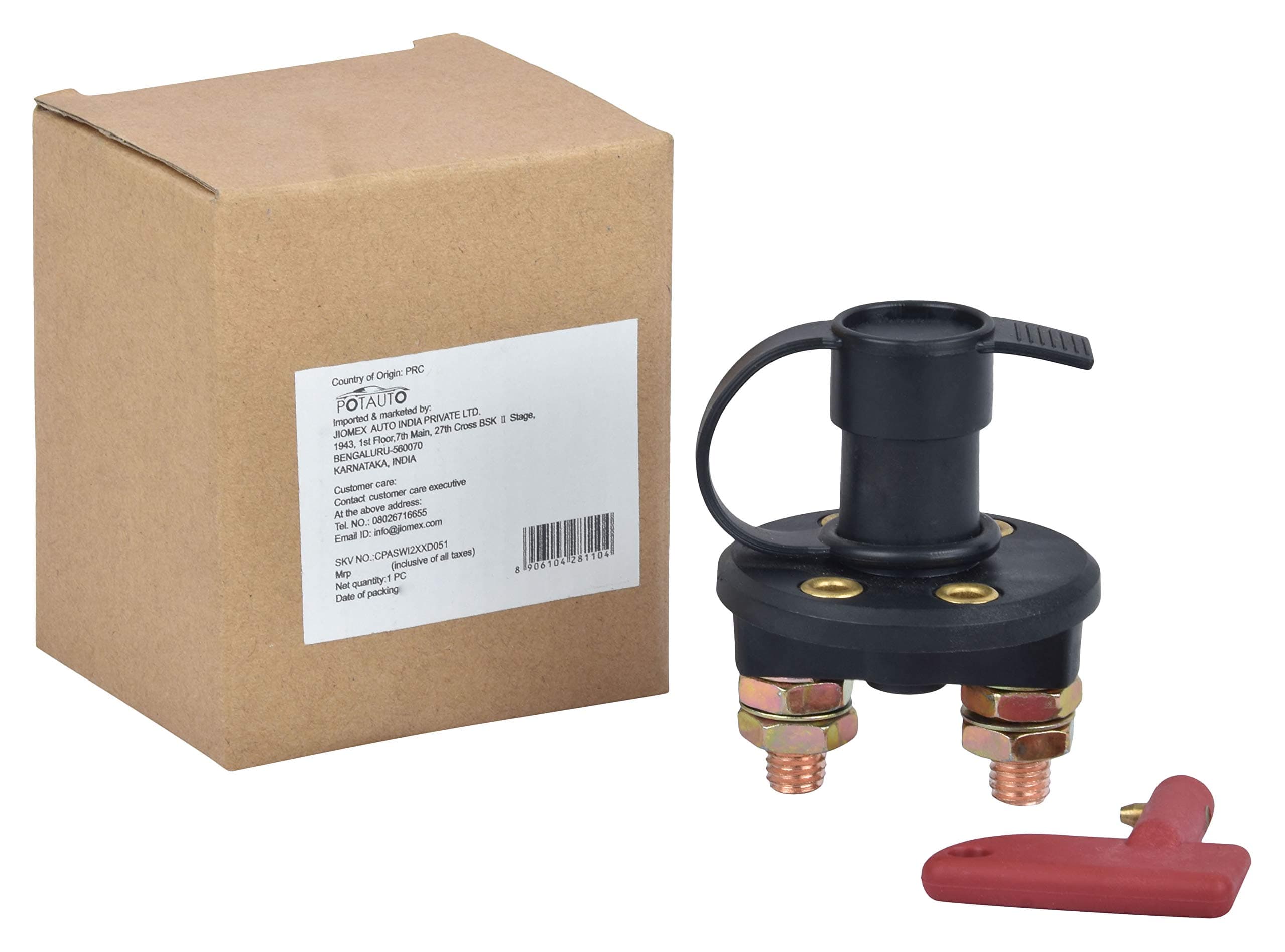 Potauto Battery Cut Off Kill Switch For Car, Vehicle, DIY, Science Project - Extra Fitting - Pack of 1 (D055)