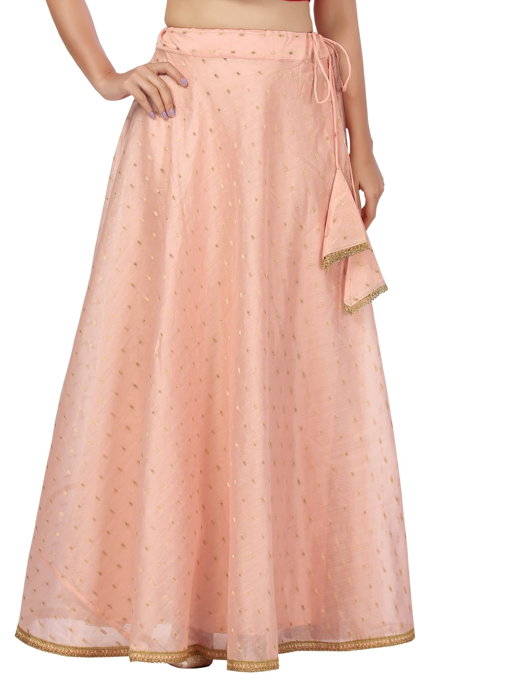 Studio Shringaar Women's Readymade Polyester Maxi Skirt Lehenga