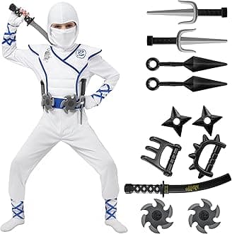 Halloween Ninja Costume, Ninja Outfit Set for Kids, Halloween Costumes for Boys Dress Up Party