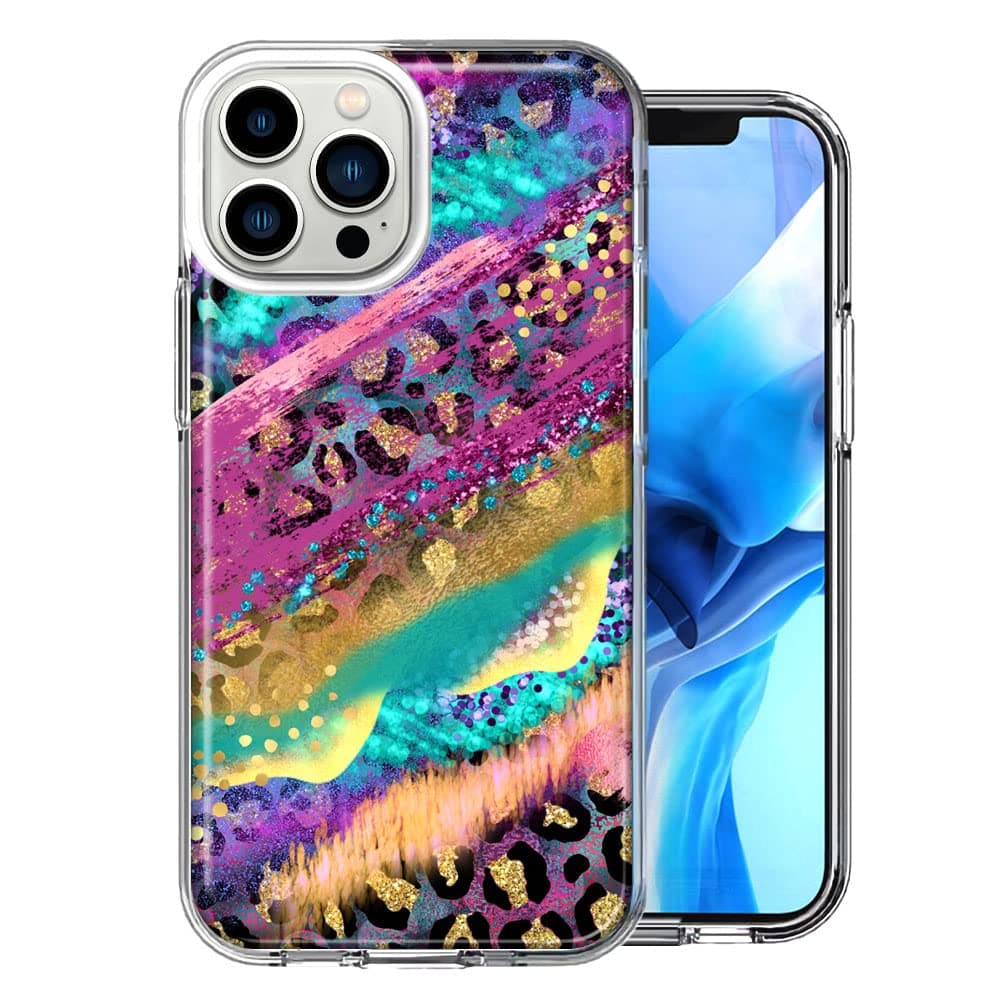 for Apple iPhone 12 Pro Max Leopard Paint Colorful Beautiful Abstract Milkyway Phone Case Cover