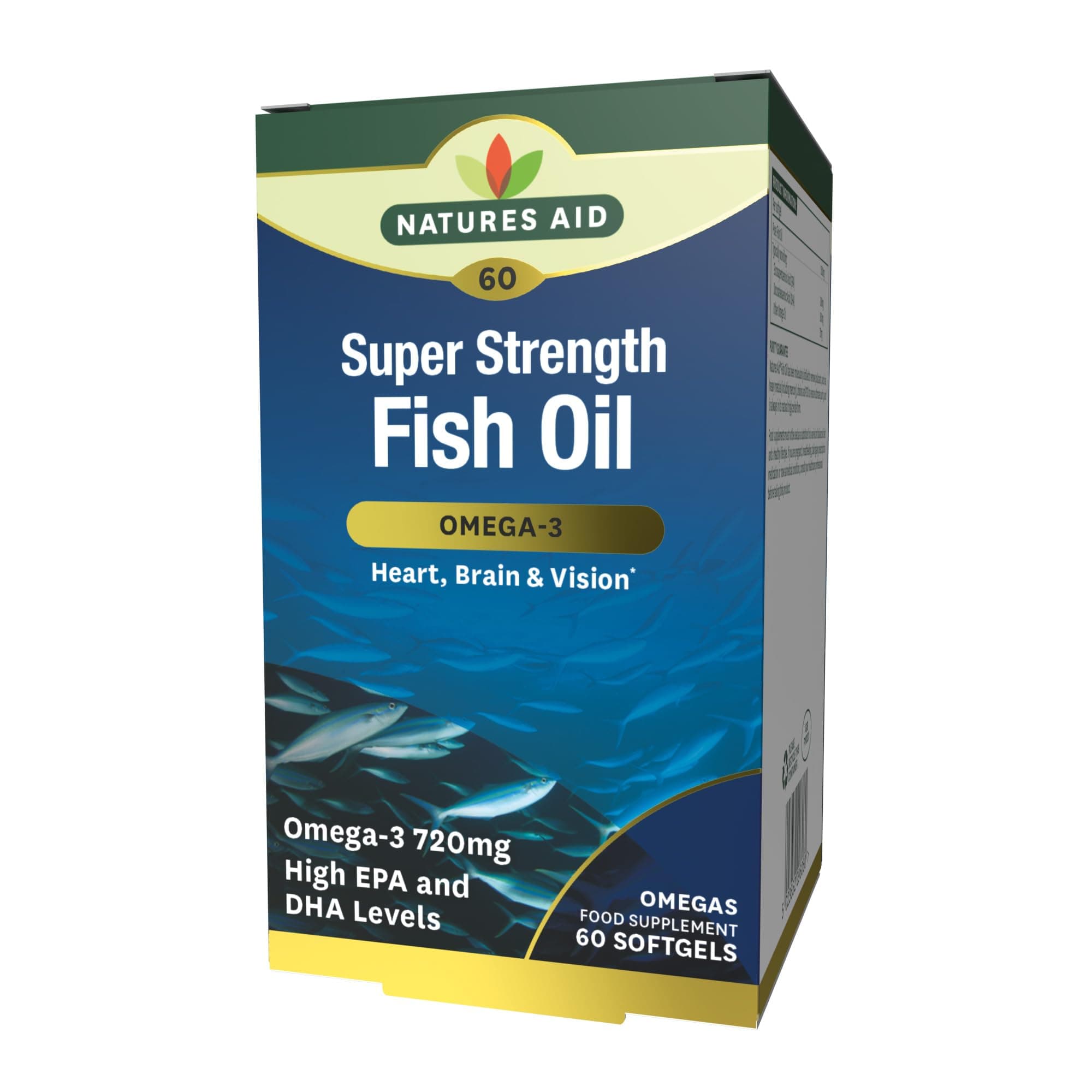 Super Strength Fish Oil Omega-3-60 Tablets