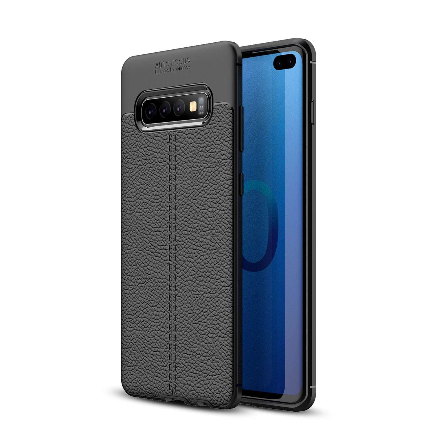 Auto Focus Ultimate Experience Case for Samsung Galaxy S10/S10 Plus/S10 E Shockproof Litchi Leather Pattern Soft TPU Case Cover (S10 Plus)
