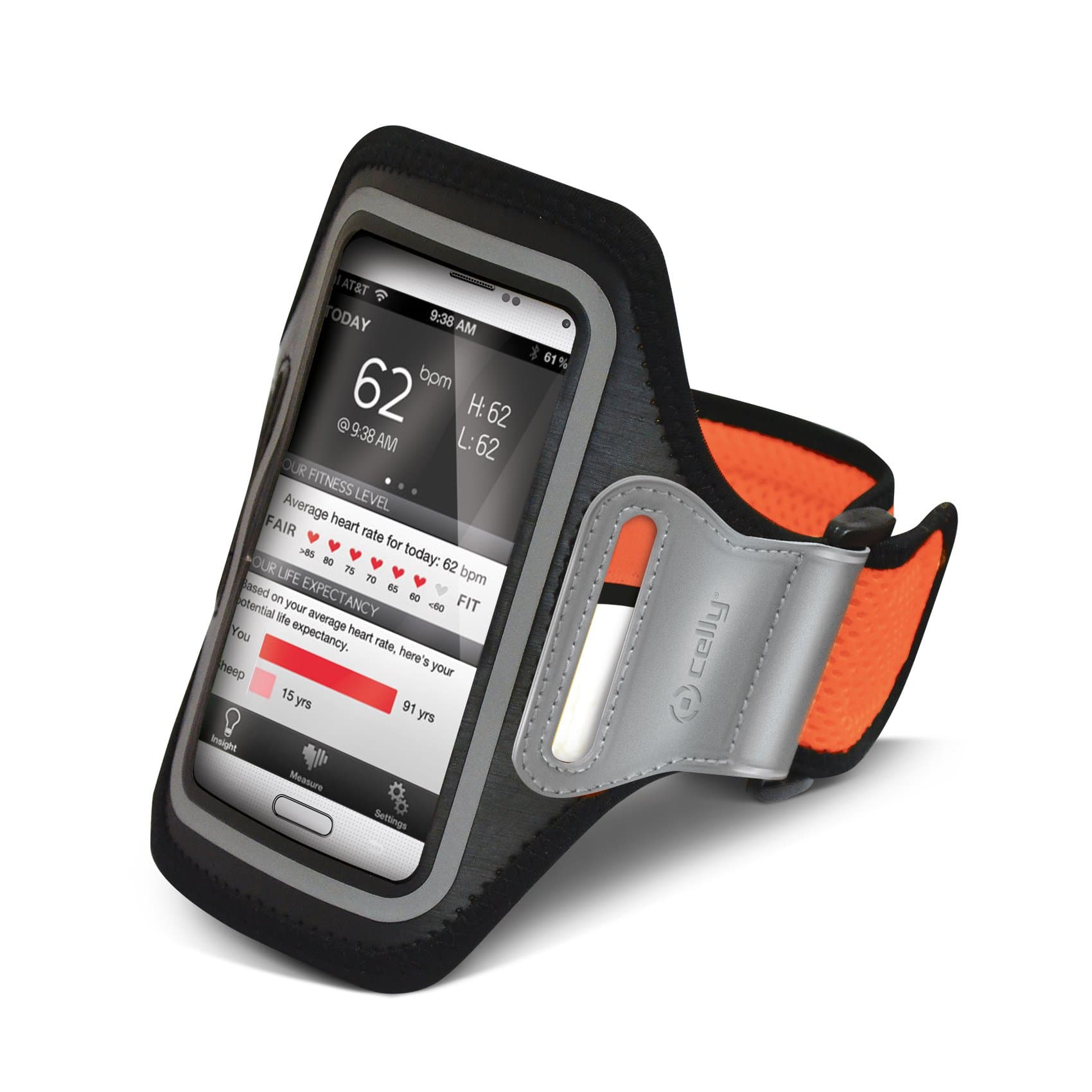Celly 2X-Large Armband for Smartphone - Orange