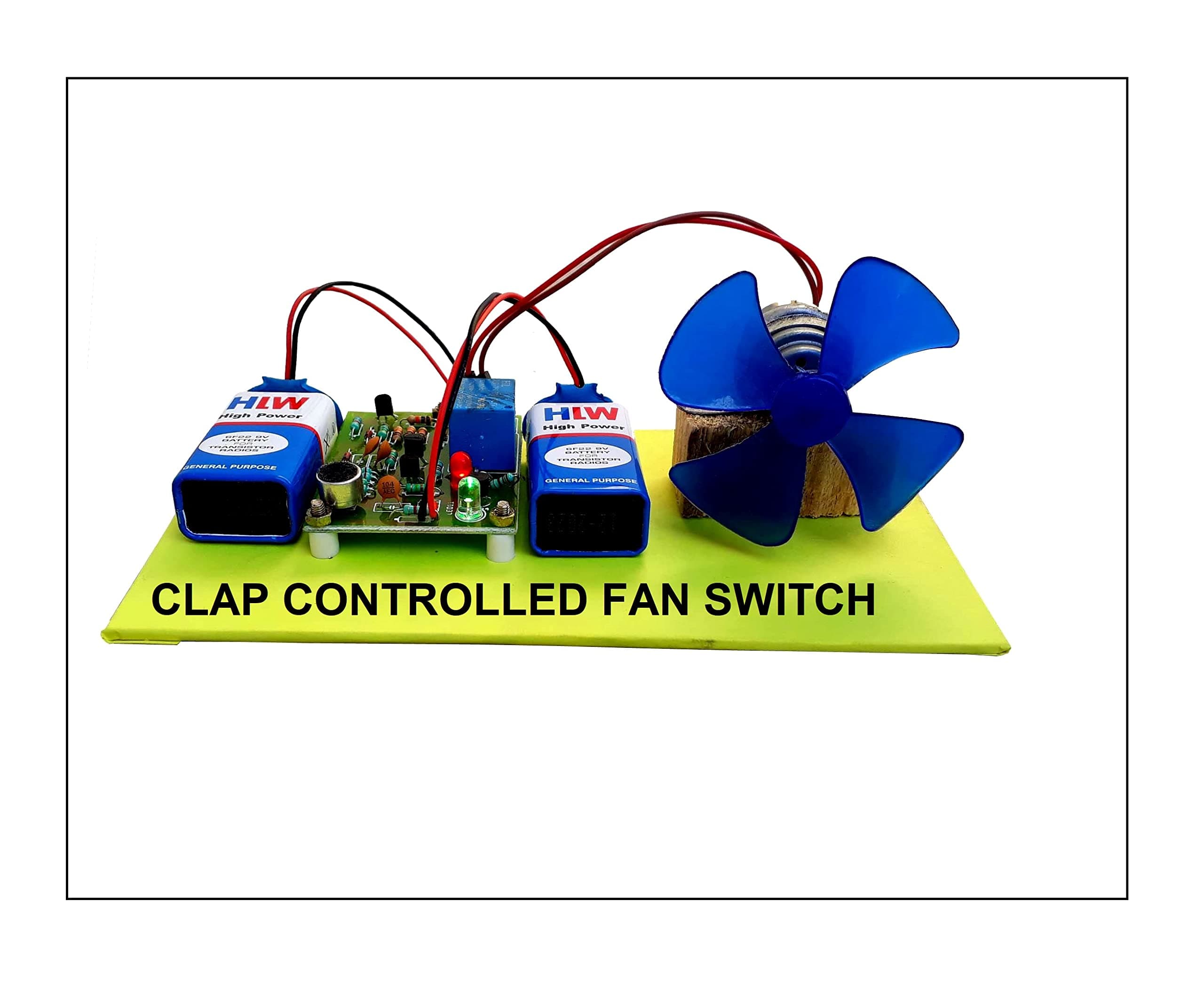 Clap Controlled Fan Switch Project for Science fairs and Physics Lower Students for School Exhibition with Project Report Circuit and Diagram and Theory.