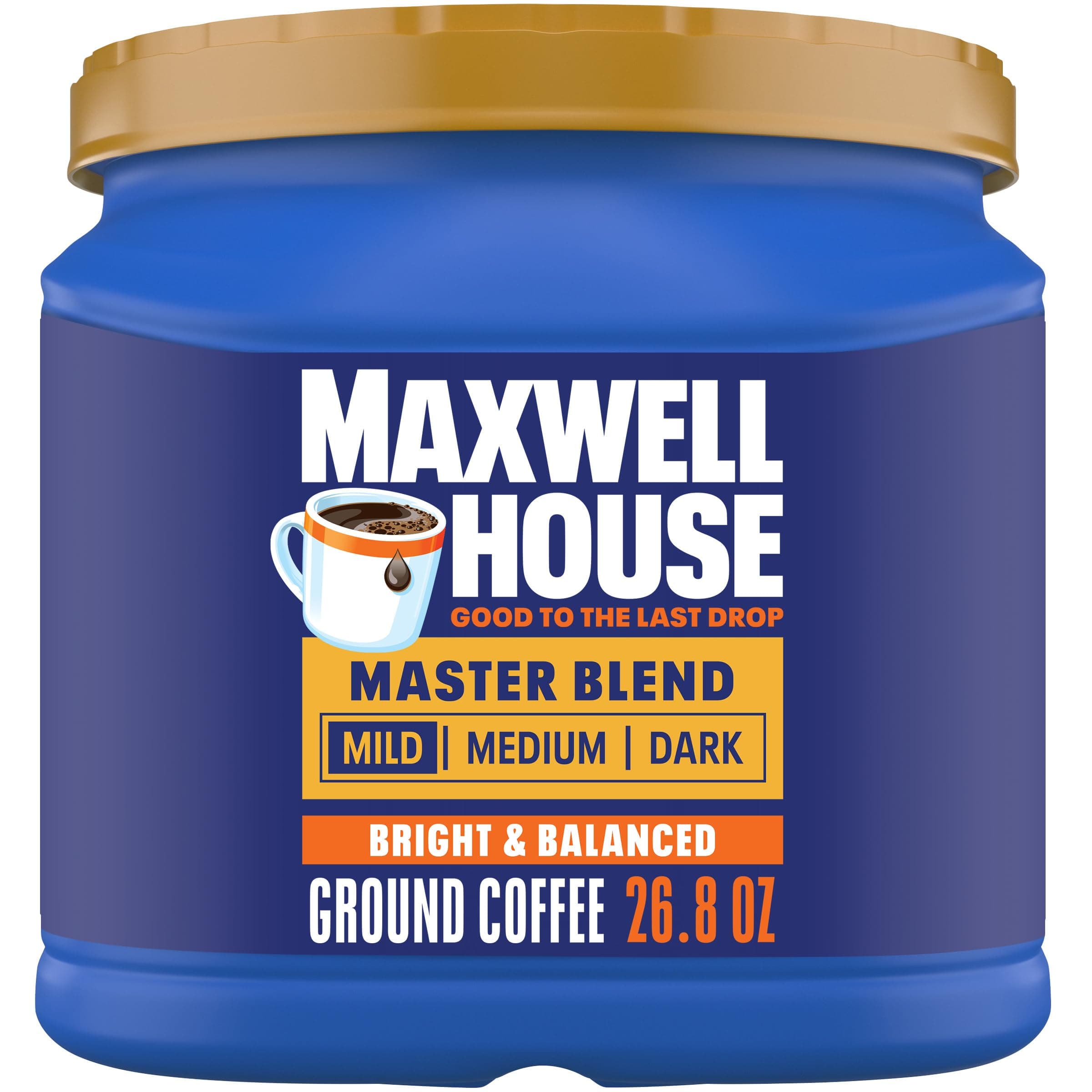 Master Blend Mild Roast Ground Coffee, 26.8 oz Canister