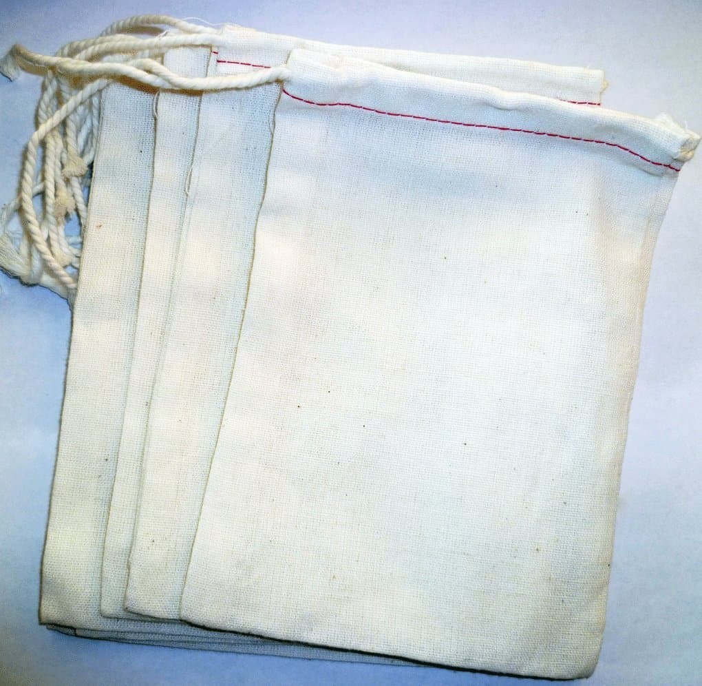8"x10" Cotton Muslin Drawstring Bags, 100 Pack
