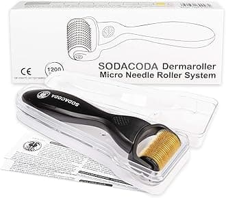 Sodacoda Derma Roller - 1200 Titanium Micro Needles - Professional Beauty Care Tool for Face, Beard Growth & Hair Growth Support - 2.00mm