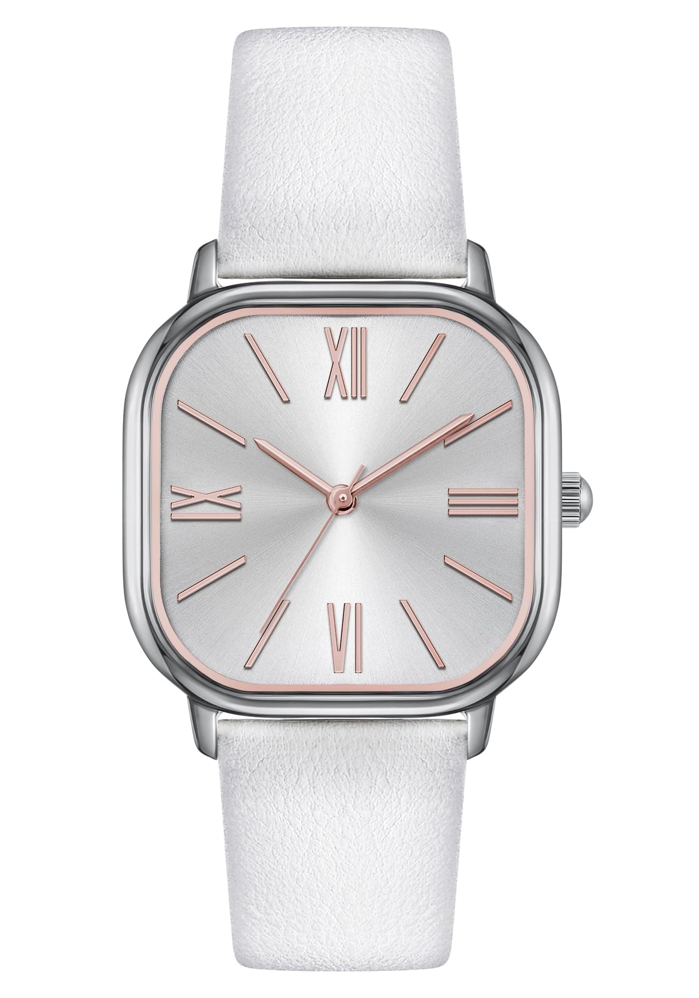 Women Square Watch Leather Strap Easy to Read