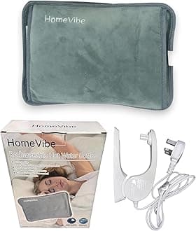 Rechargeable Electric Hot Water Bottle Professional Soft Touch Fleece Cover Bed Hand Warmer Massaging Heat Pad