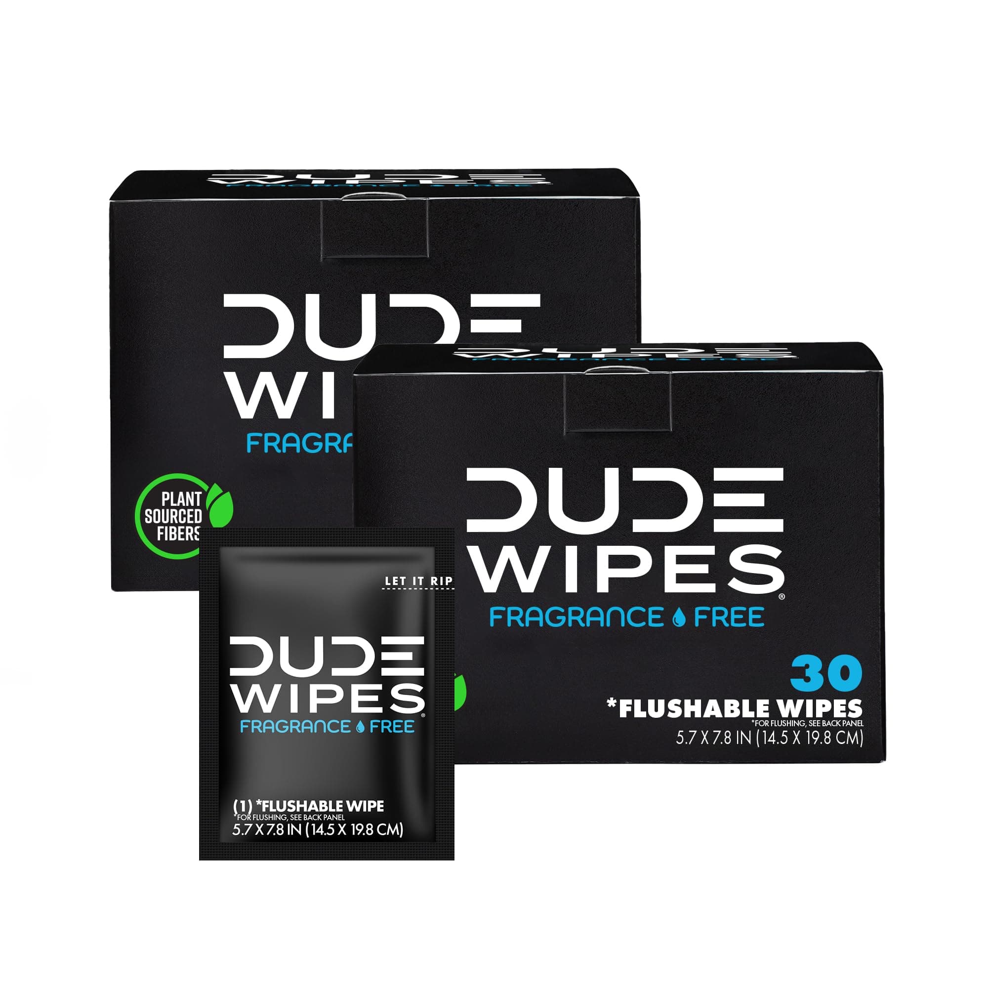 Wipes On-The-Go Unscented Travel Wipes - 2 Pack, 60 Count (Individually Wrapped) - Extra-Large Adult Flushable Wipes for Sensitive Skin - Infused with Vitamin E & Aloe - Septic and Sewer Safe