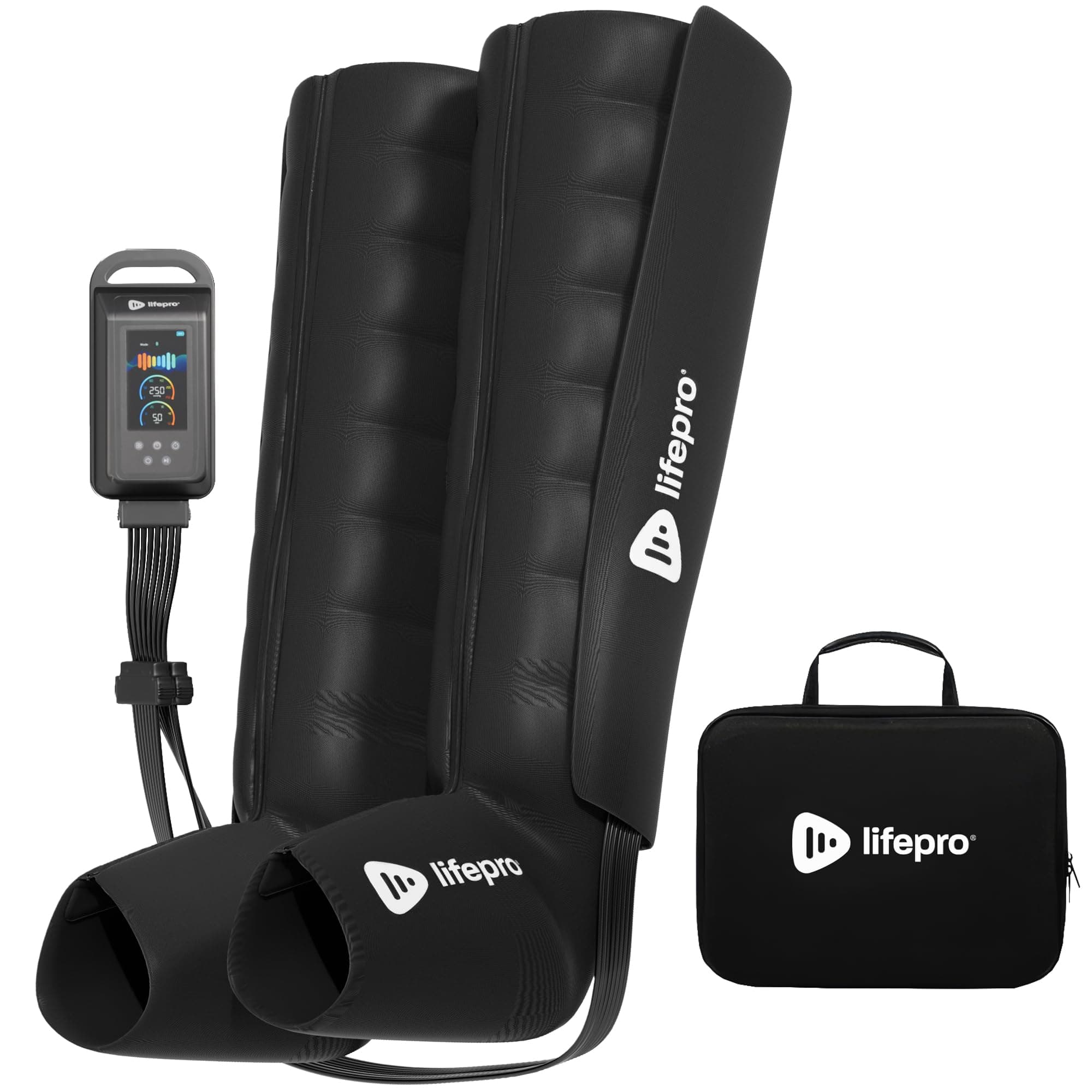 Air Compression Recovery System with Heat – 8-Chamber AXIS Full Leg Massage for Calf, Thigh & Foot – Air Massage Wraps for Relaxation & Wellness – Gift for Mom or Dad.