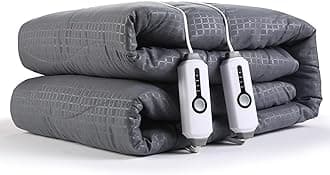 Heated Mattress Pad Queen Size 60"x80" Polyester Deep Pocket, 4 Heating Levels ＆ 10 Hour Auto Off, Machine Washable, Grey