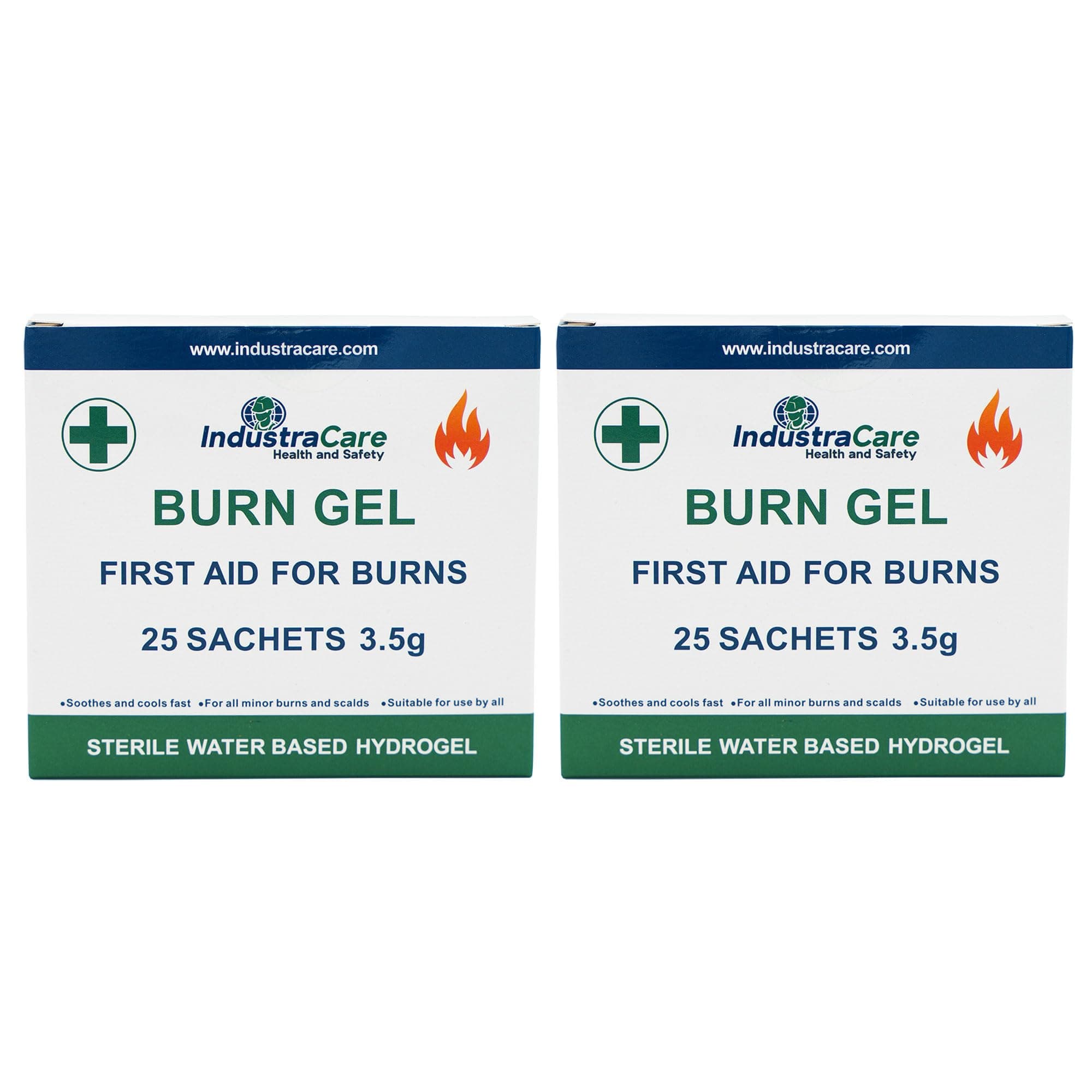 IndustraCare 50 Pack Sterile Compact 3.5g Burns/Scalds/Sunburn Sachet Blots Emergency First Aid Gel Rapid Treatment, Soothes & Cools