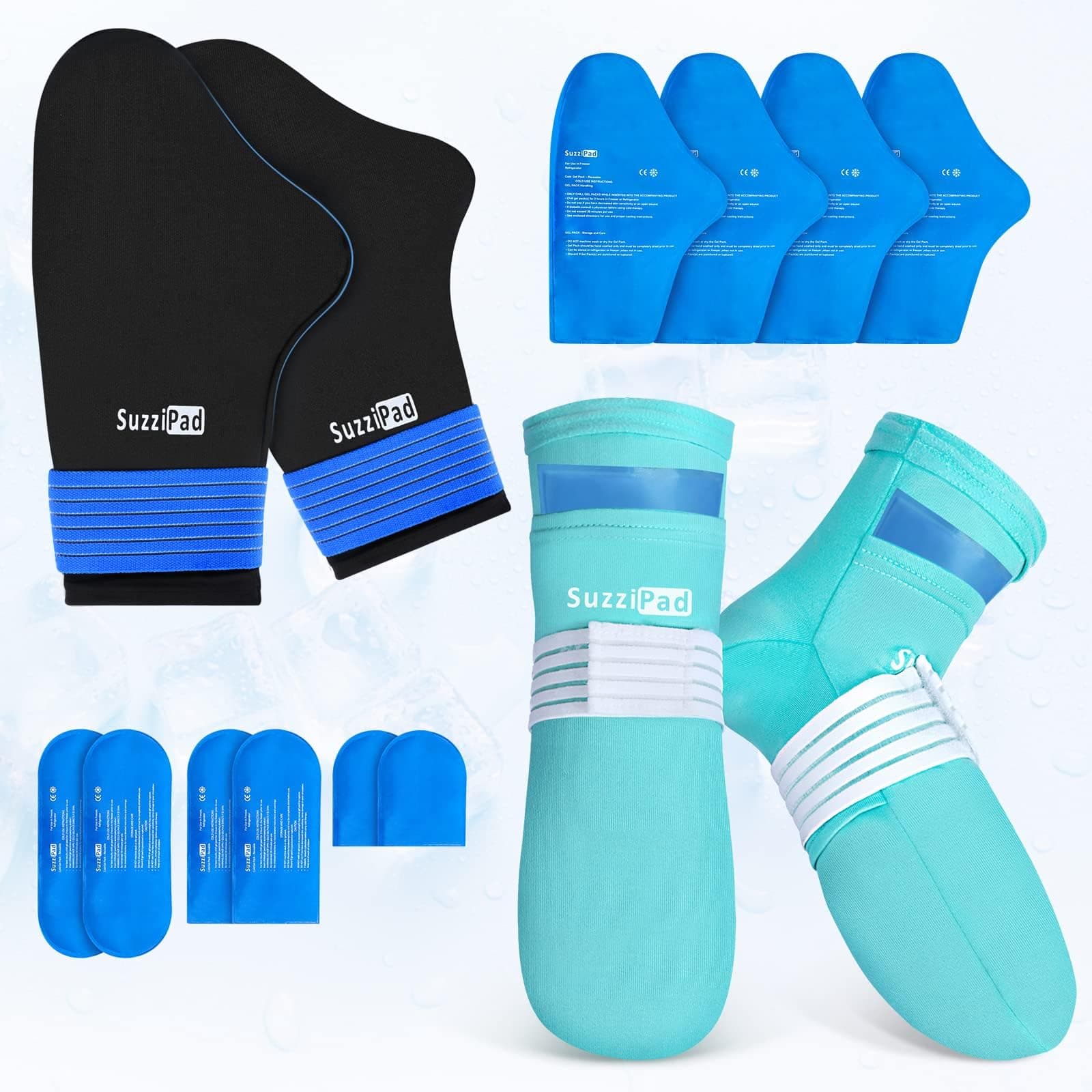SuzziPad XL Cold Gloves for Chemotherapy, Cooling Socks, Hand and Foot Ice Pack, Chemo Must Haves for Men and Women