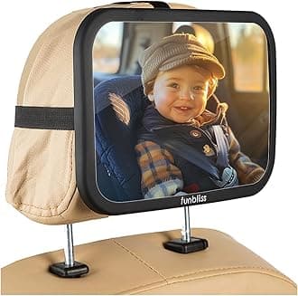 Baby Car Mirror Most Stable Backseat Mirror with Premium Matte Finish,Ultra High Definition PMMA Material, Secure and Shatterproof,Black