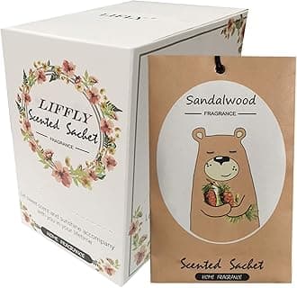 14 Packs Sandalwood Scented Sachets Bag for Drawer and Closet Gift Box