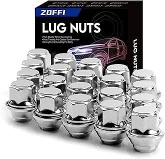 M12x1.5 Chrome OEM Factory Style Large Acorn Seat Lug Wheel Nuts for Most Ford Fiesta Focus Fusion Alloy Wheels - 20pcs Chrome Closed End M12x1.5 Lug Nuts