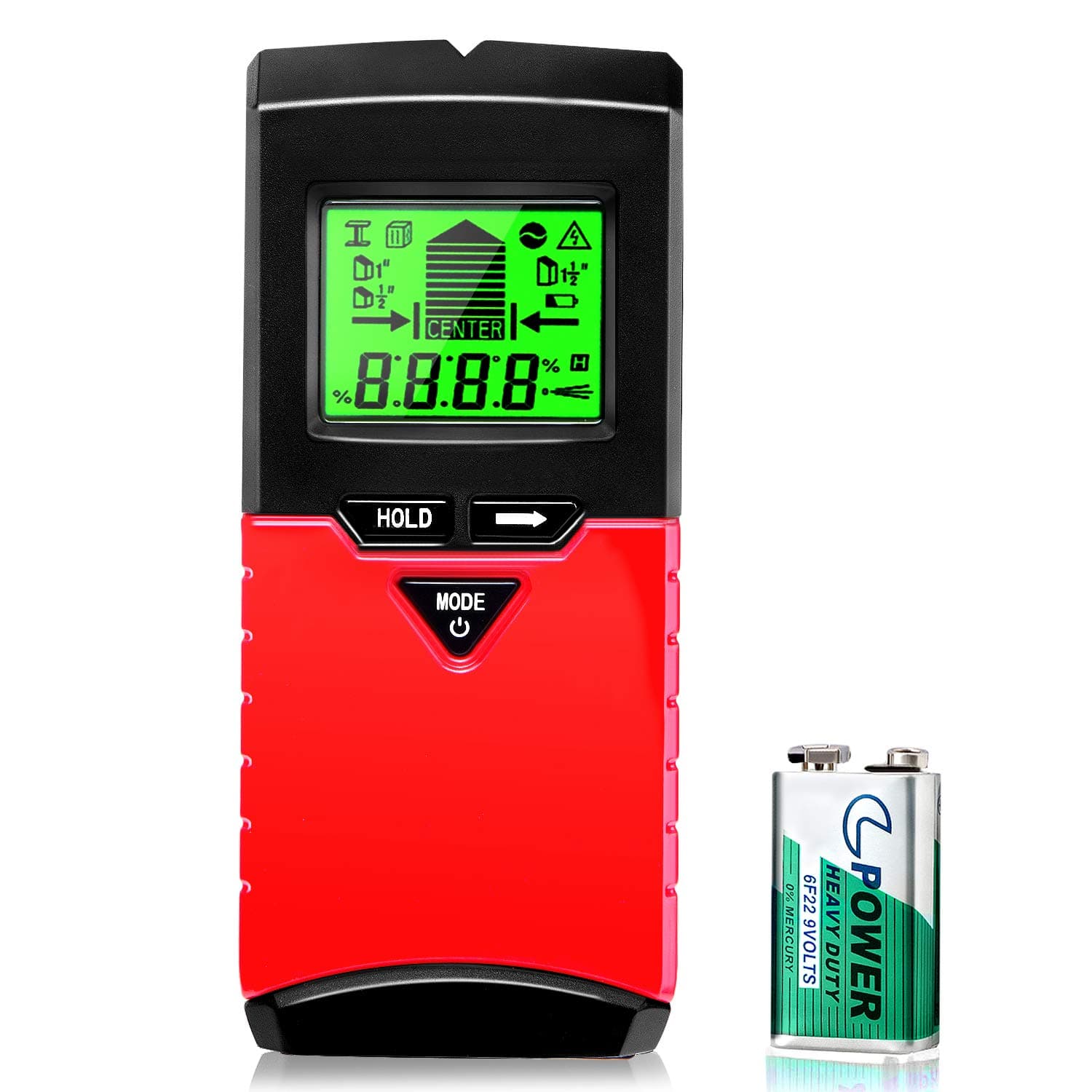 Stud Finder Wall Scanner,5 in 1 Multi Scanning Wall Sensor with Digital LCD Display Sound Warning for Studs/Wood/Metal/Live AC Wires Detection,Level Angle Detection